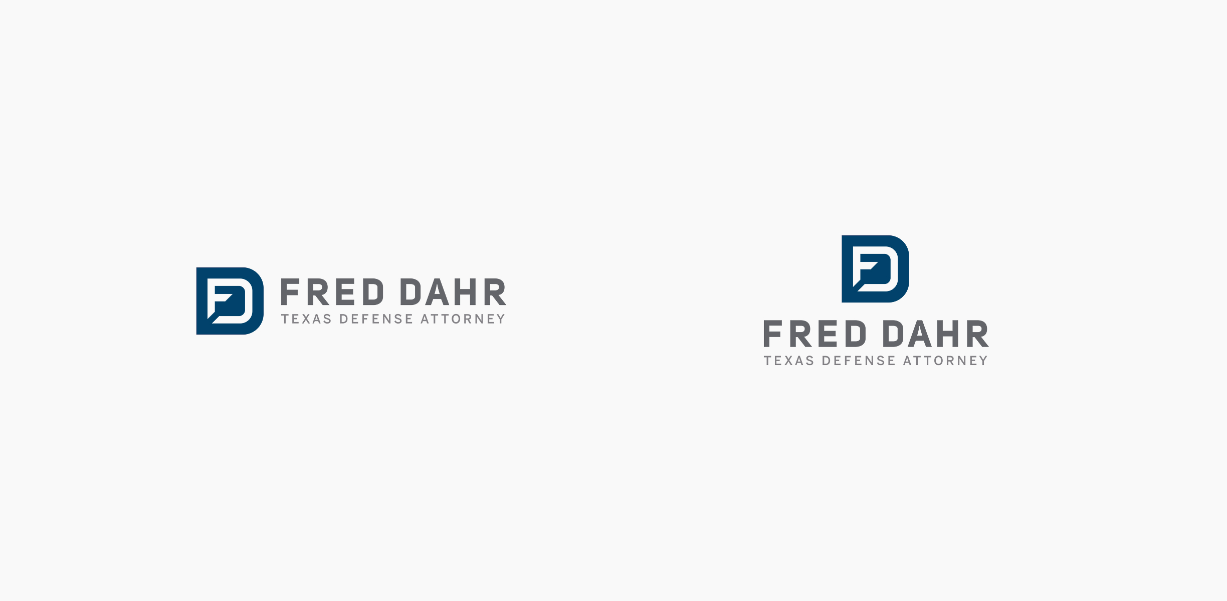 Fred Dahr horizontal and vertical logos.