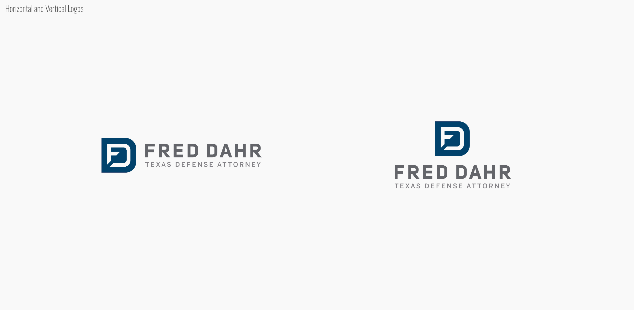 Fred Dahr horizontal and vertical logos.