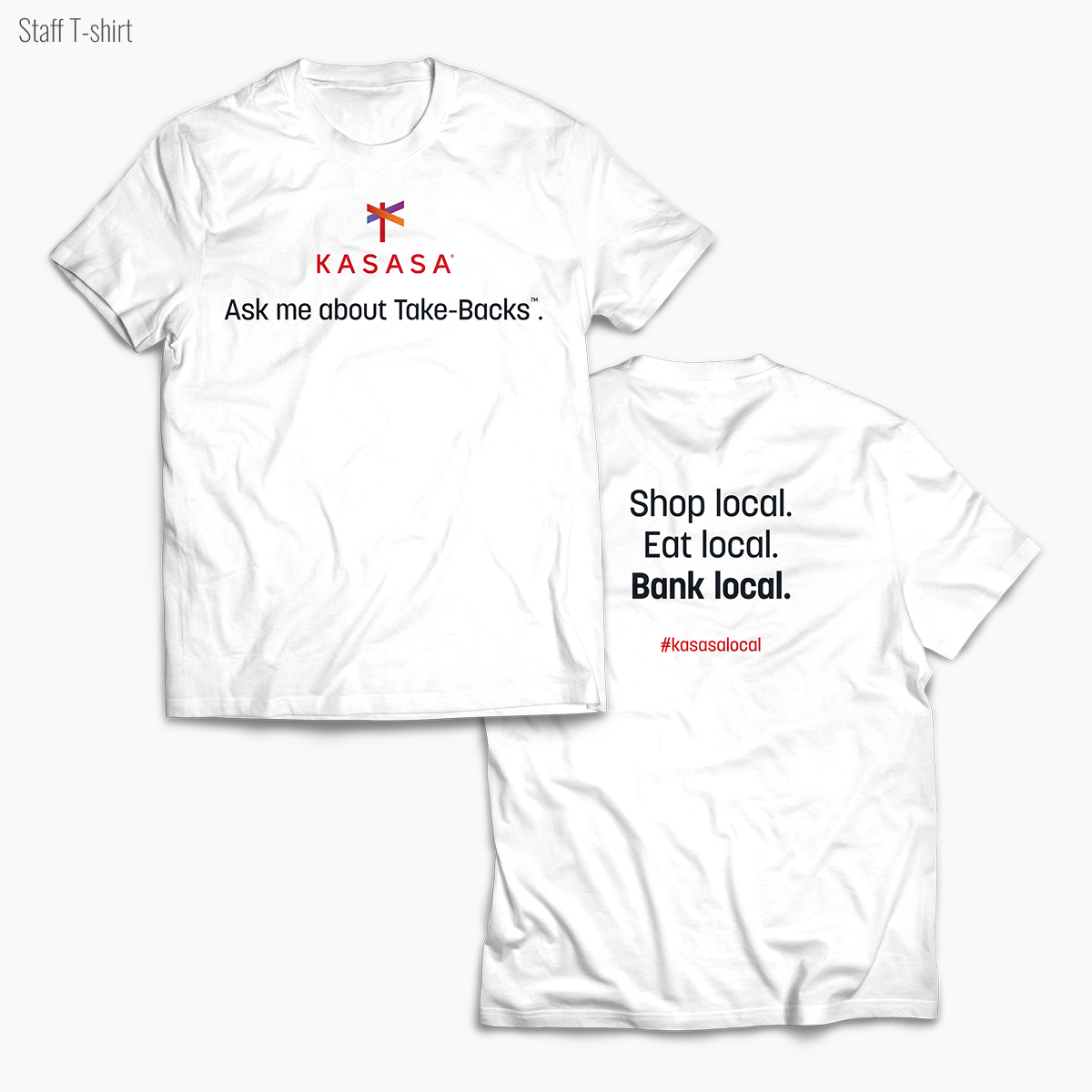 Kasasa Farmers' Market t-shirt front and back.