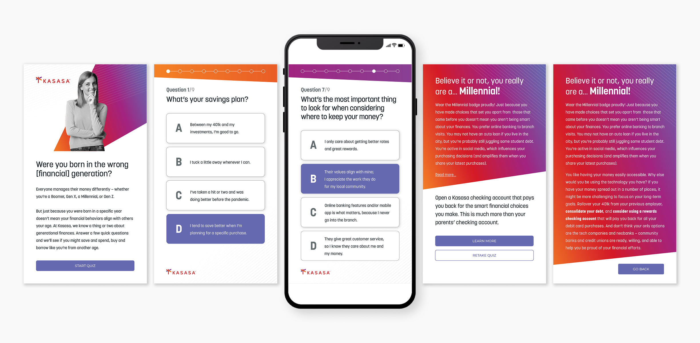 Kasasa blog quiz mobile screen examples